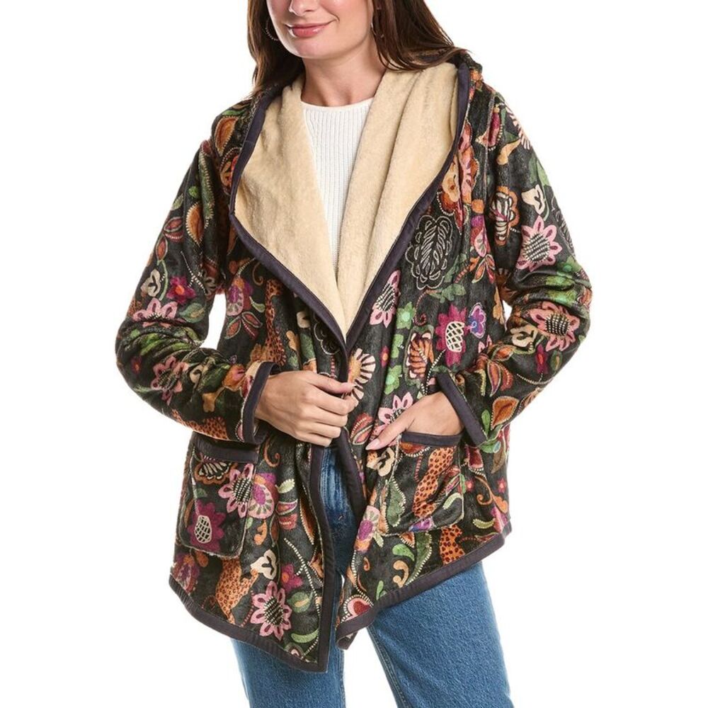 Johnny Was Womens  Joan Sherpa Reversible Jacket, Black